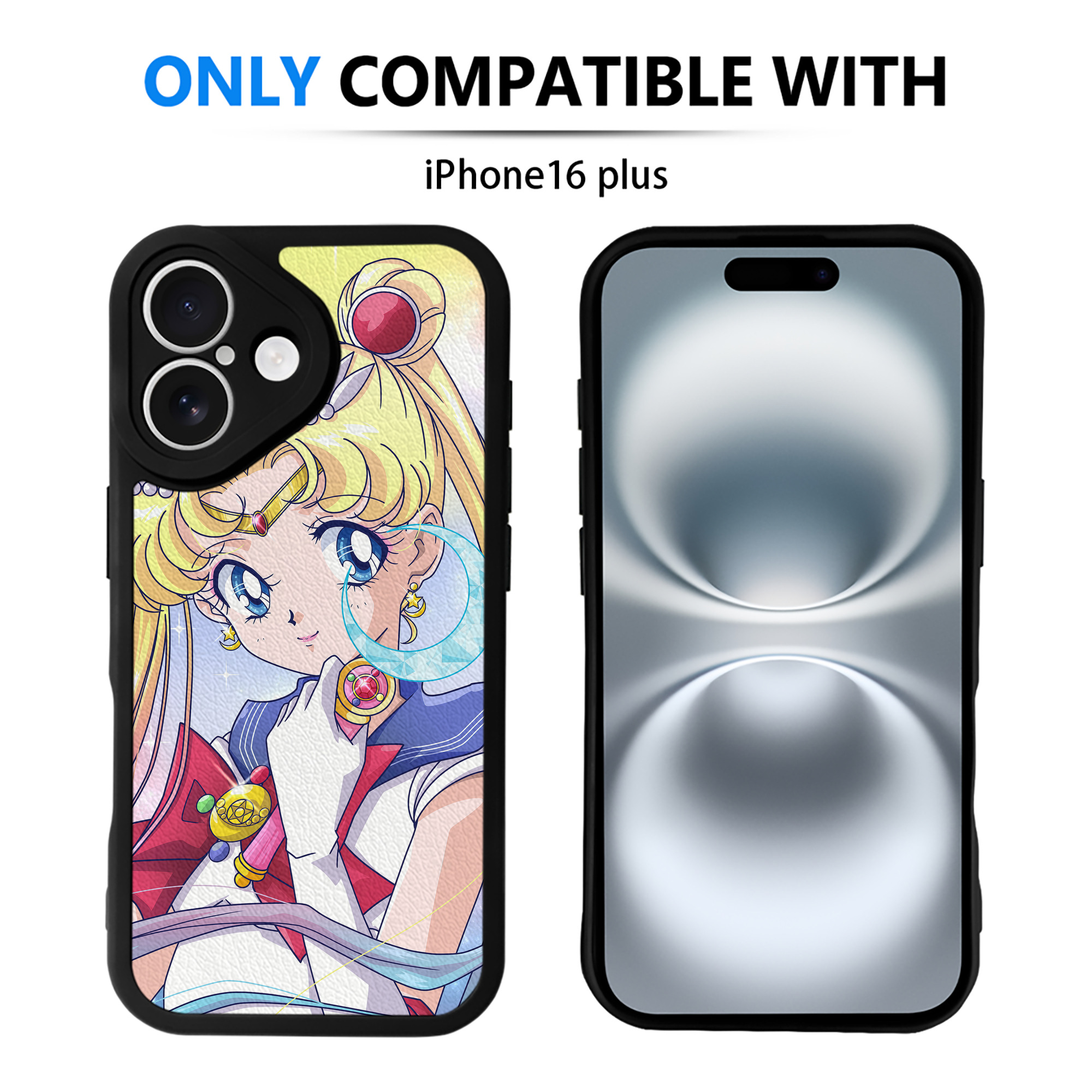 （画像用） 美少女戦士セーラームーン Sailor Moon 【iPhone 16シリーズ対応】シリコンスマホケース（レザー調） 材質：シリコン